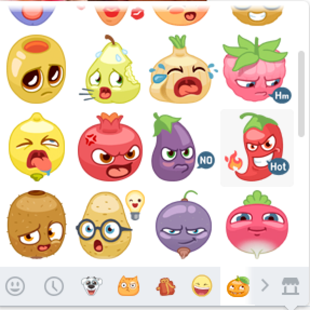 Стикеры "овощи и фрукты" вконтакте